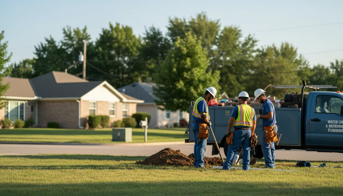 Residential water line and bathroom plumbing service in Palo, IA